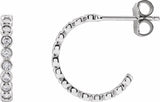 14K White Gold 3/8 CTW Lab-Grown Diamond 14 mm Hoop Earrings