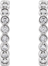 14K White 3/8 CTW Lab-Grown Diamond Hoop Earrings