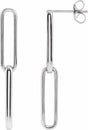 14K White Gold Paperclip-Style Earrings