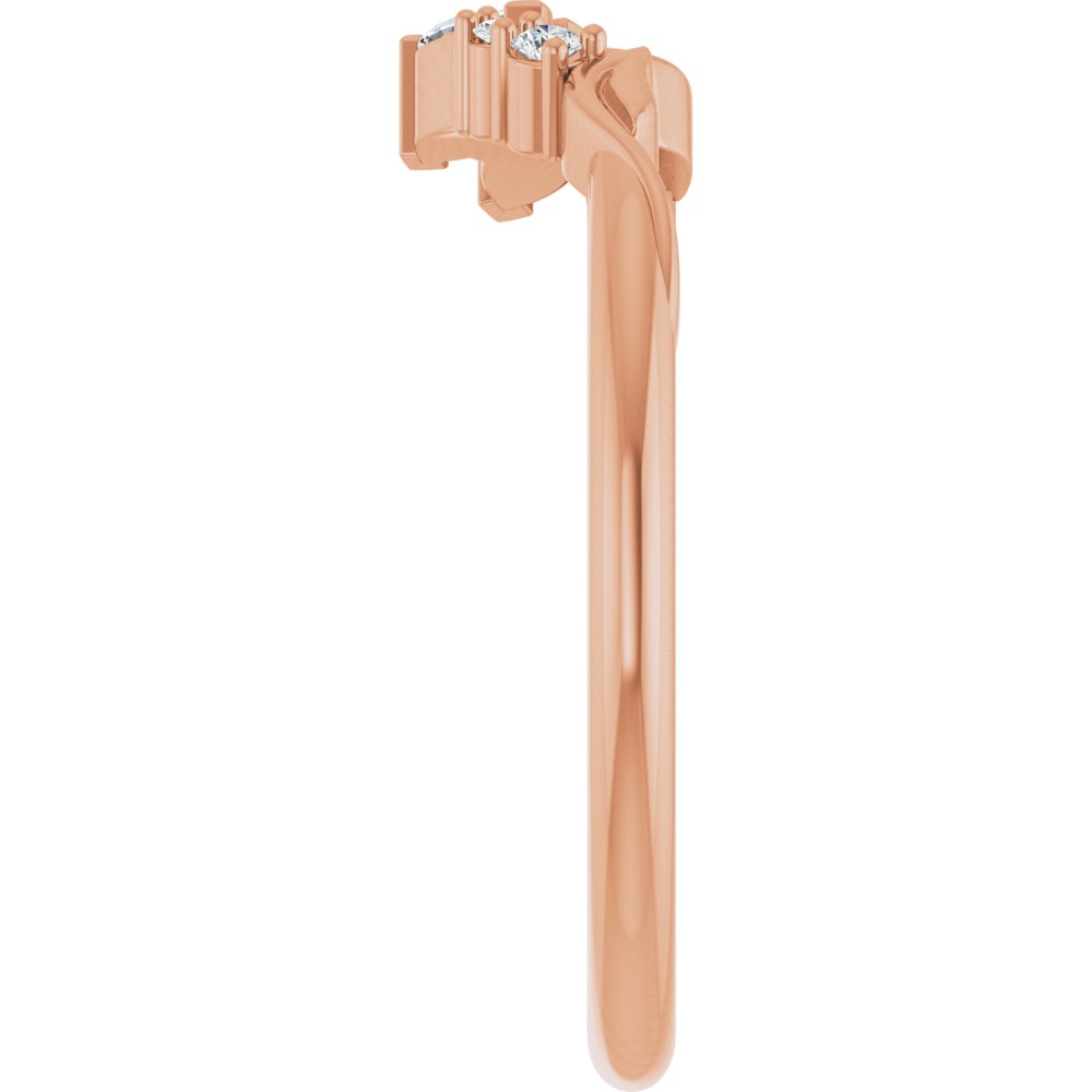 14K Rose Gold 1/8 CTW Natural Diamond Contour Band