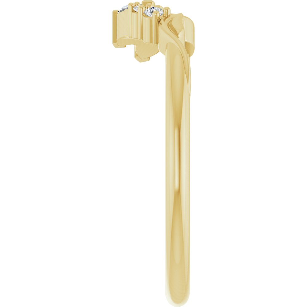 14K Yellow Gold 1/8 CTW Natural Diamond Contour Band