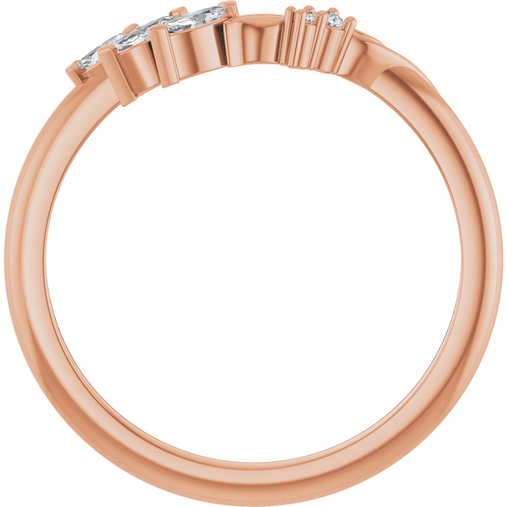 14K Rose 1/8 CTW Natural Diamond Contour Band