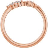 14K Rose 1/8 CTW Natural Diamond Contour Band
