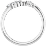 14K White 1/6 CTW Natural Diamond Contour Band