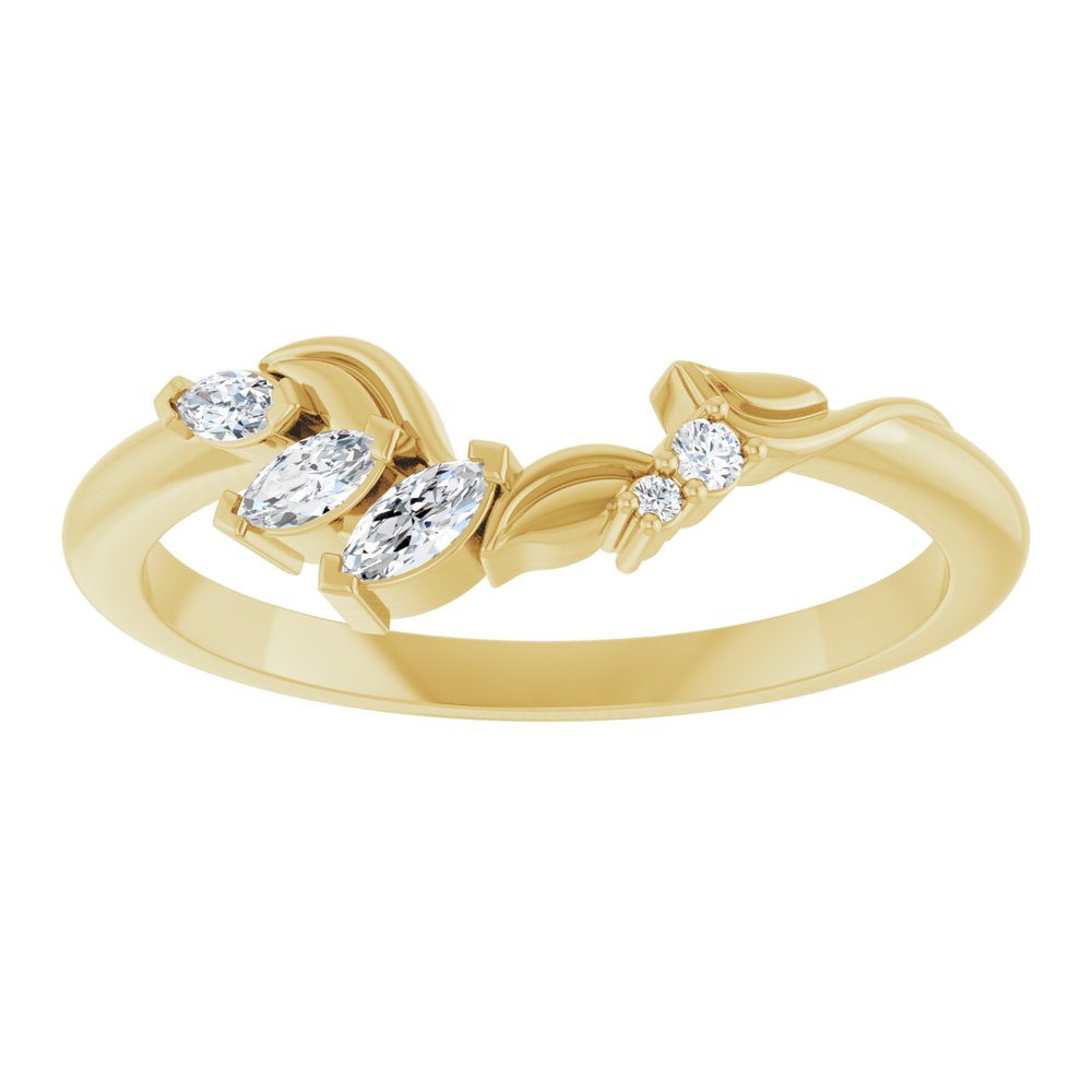 14K Yellow 1/6 CTW Natural Diamond Contour Band