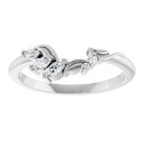 14K White 1/6 CTW Lab-Grown Diamond Contour Band
