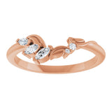 14K Rose Gold 1/8 CTW Natural Diamond Contour Band