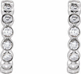 14K White 1/3 CTW Lab-Grown Diamond Hoop Earrings