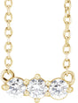 14K Yellow 1/5 CTW Natural Diamond Three-Stone 18" Necklace