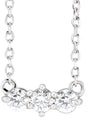 14K White 1/5 CTW Natural Diamond Three-Stone 18" Necklace