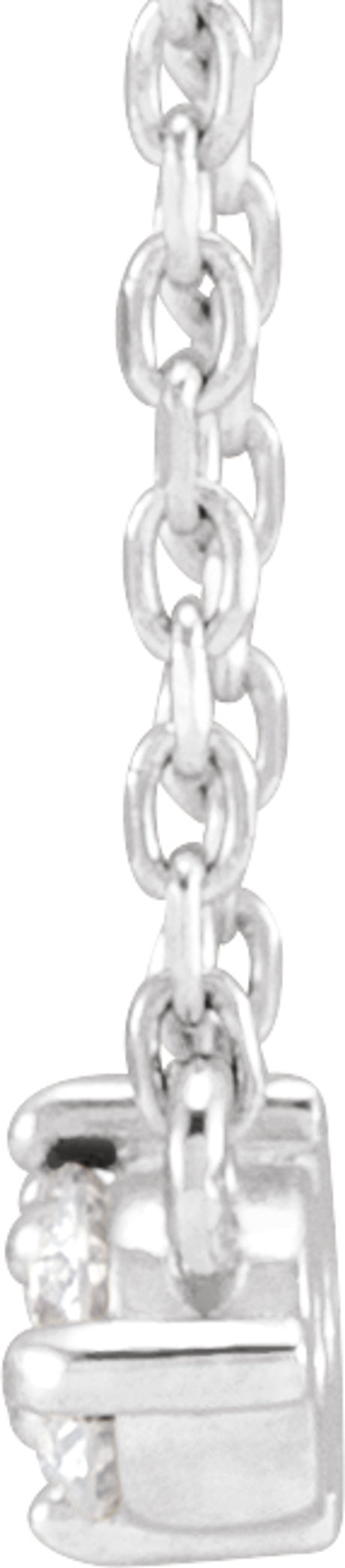 14K White Gold 1/5 CTW Natural Diamond Three-Stone 18" Necklace