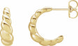 14K Yellow Rope Dome Hoop Earrings