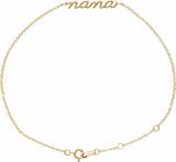 14K Yellow Gold Lowercase Script Nana Bracelet
