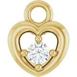 14K Yellow .03 CT Natural Diamond Heart Dangle