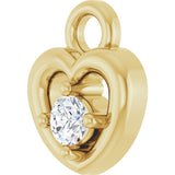 14K Yellow .03 CT Natural Diamond Heart Dangle