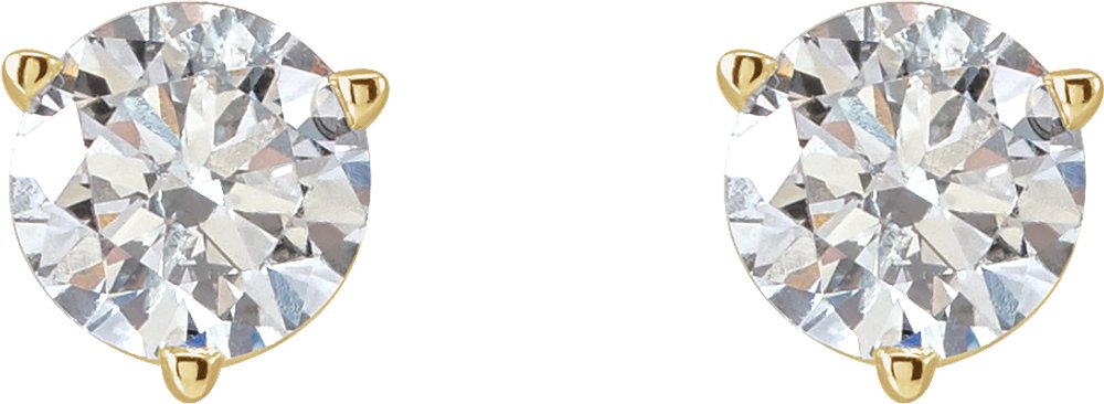 14K Yellow 1 CTW Lab-Grown Diamond Earrings