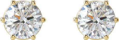 14K Yellow Gold 2 CTW Lab-Grown Diamond Earrings