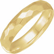 14K Yellow Gold 5 mm Geometric Faceted Comfort-Fit Flat Band Size 12.5