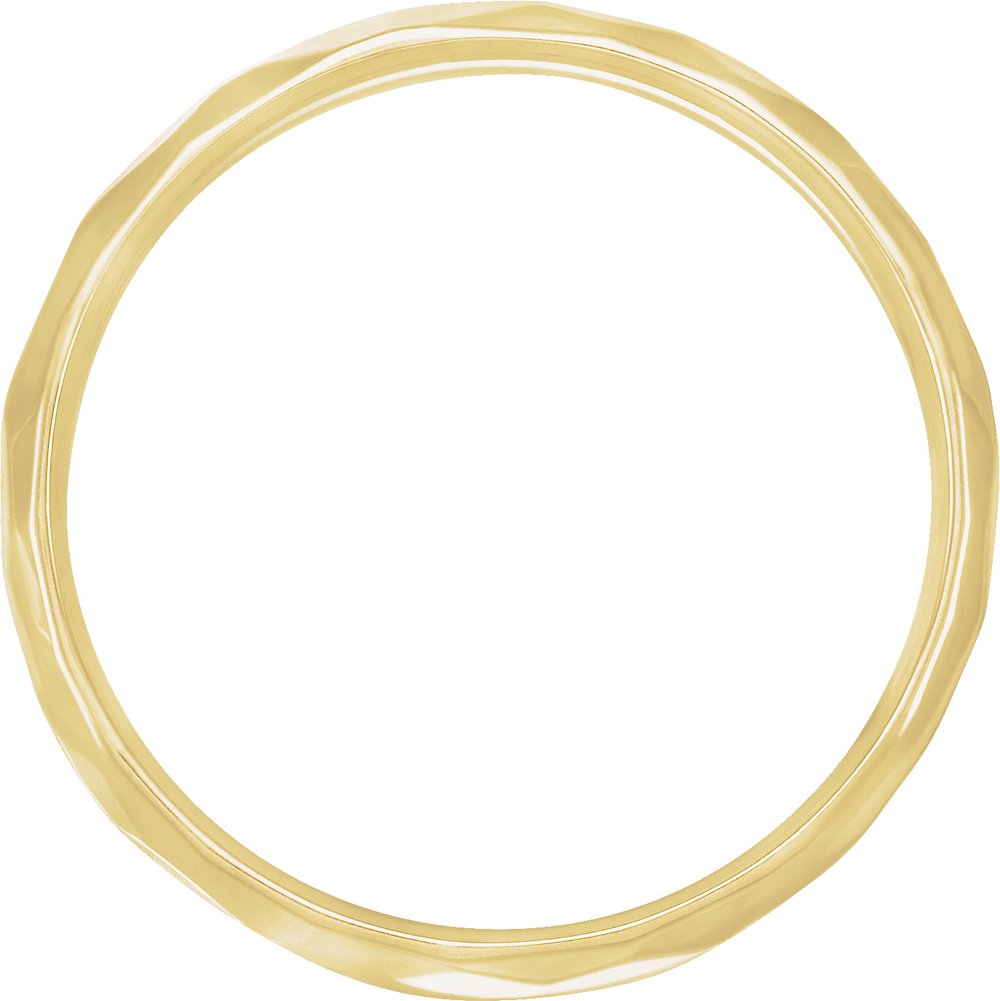 14K Yellow Gold 5 mm Geometric Faceted Comfort-Fit Flat Band Size 12.5