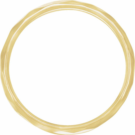 14K Yellow Gold 5 mm Geometric Faceted Comfort-Fit Flat Band Size 12.5