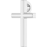 14K White Gold 12x7.6 mm Cross 18" Necklace