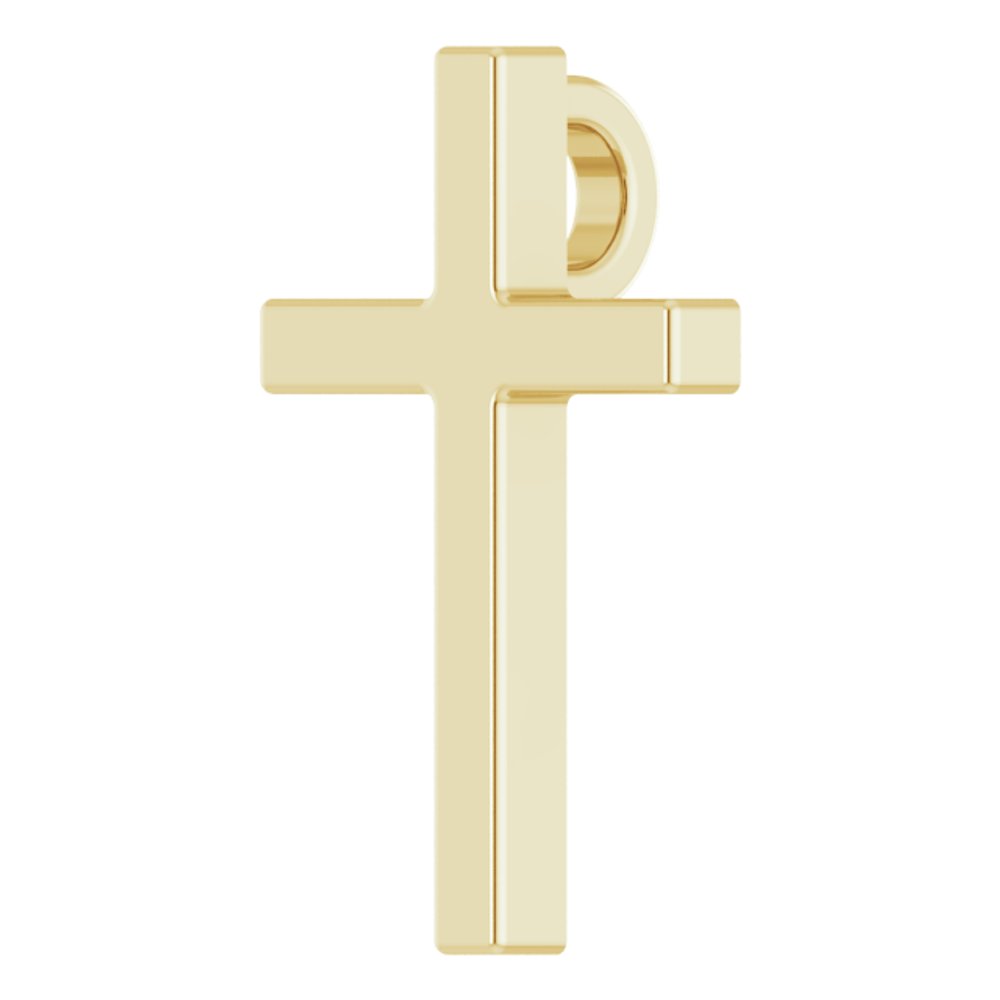 14K Yellow 12x7.6 mm Cross Pendant