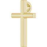 14K Yellow Gold 12x7.6 mm Cross 18" Necklace