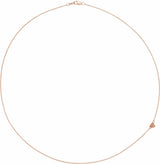 14K Rose Sideways Off-Center Heart 18" Necklace