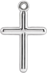 14K White Cross Dangle
