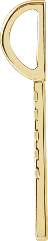 14K Yellow Gold Engravable Dog Tag Charm/Pendant