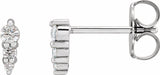 14K White Gold .08 CTW Natural Diamond Graduated Bar Earrings
