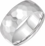 Continuum Sterling Silver 9 mm Geometric Faceted Comfort-Fit Flat Band Size 7