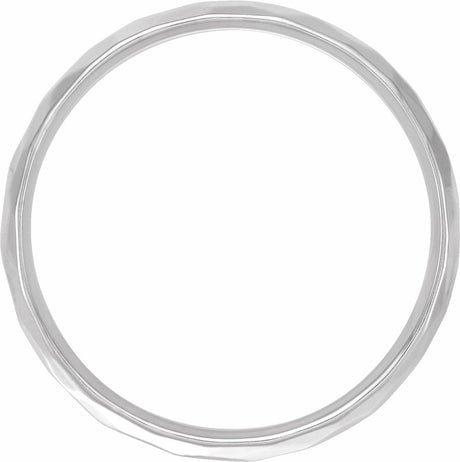 Continuum Sterling Silver 9 mm Geometric Faceted Comfort-Fit Flat Band Size 7