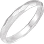 14K White Gold 3 mm Geometric Faceted Comfort-Fit Flat Band Size 6
