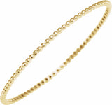 14K Yellow Beaded Bangle Bracelet