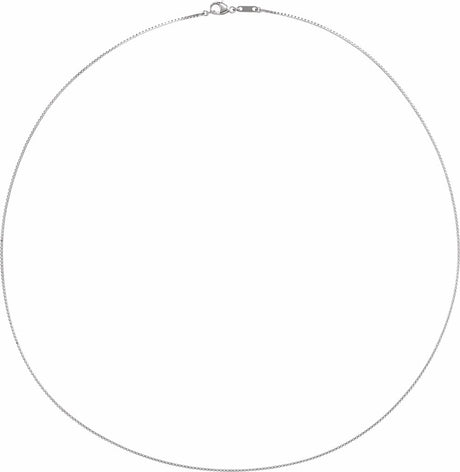 Platinum 1 mm Diamond-Cut Box 20" Chain