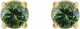 14K Yellow 3 mm Natural Green Sapphire Earrings
