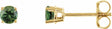14K Yellow 3 mm Natural Green Sapphire Earrings