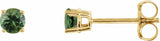 14K Yellow 3 mm Natural Green Sapphire Earrings