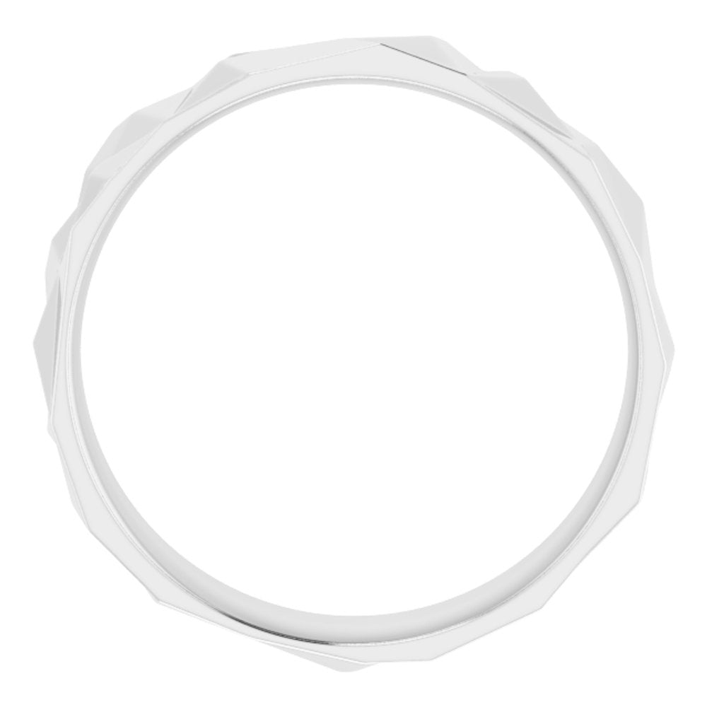 Sterling Silver 6 mm Geometric Comfort-Fit Flat Band Size 8.5