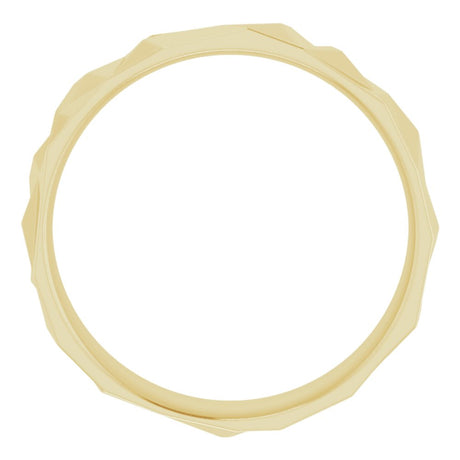 14K Yellow Gold 6 mm Geometric Comfort-Fit Flat Band Size 9.5