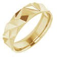 14K Yellow Gold 6 mm Geometric Comfort-Fit Flat Band Size 9.5