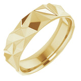 14K Yellow Gold 6 mm Geometric Comfort-Fit Flat Band Size 9.5