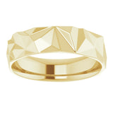 14K Yellow Gold 6 mm Geometric Comfort-Fit Flat Band Size 9.5
