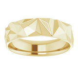 14K Yellow Gold 6 mm Geometric Comfort-Fit Flat Band Size 9.5