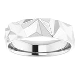 Sterling Silver 6 mm Geometric Comfort-Fit Flat Band Size 8.5