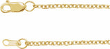 14K Yellow Gold 1.5 mm Cable 7" Chain