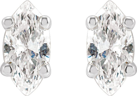 14K White 1/8 CTW Natural Diamond Earrings