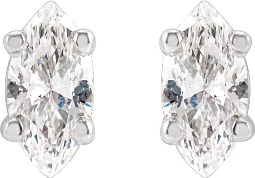 14K White 1/6 CTW Natural Diamond Earrings