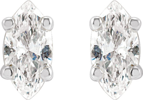 14K White 1/6 CTW Natural Diamond Earrings